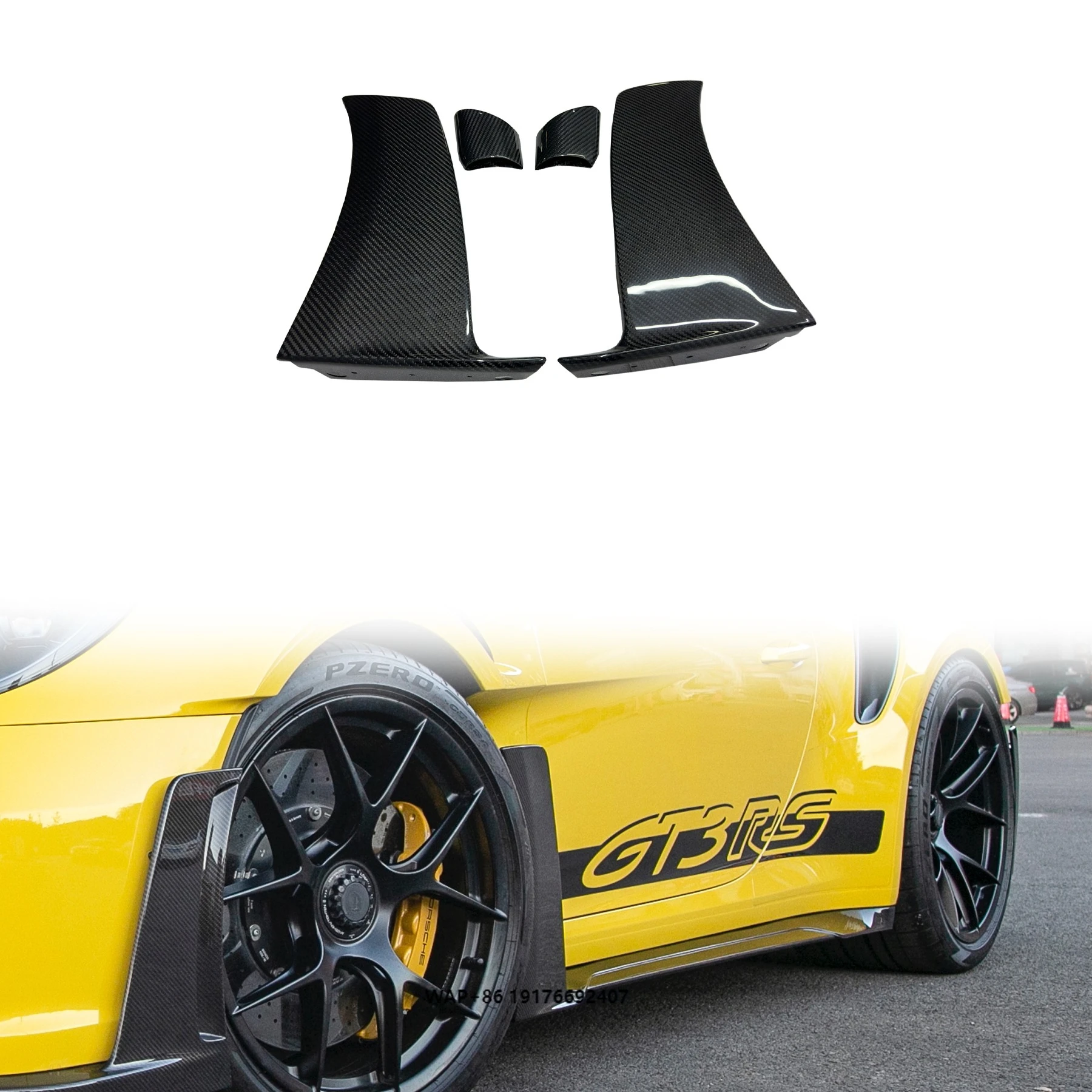 

992 GT3 RS OEM Style Side Skirt Wind Knife Dry Carbon Fiber Body Kit Automotive Accessories for 911 GT3 RS
