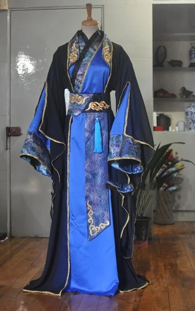 

Black Blue Red Halloween Male Costume Hanfu Stage Performance TV Play Swordman Cosplay Outfits