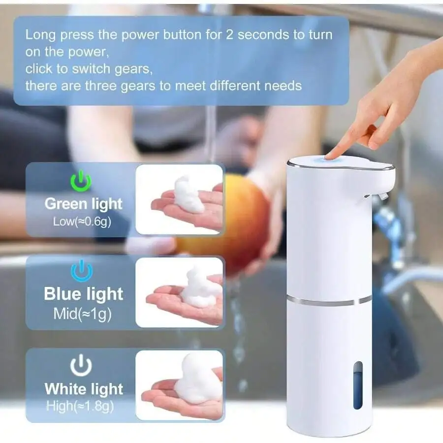 300 مللي Touchless IPX5 مقاوم للماء الذكية الأشعة تحت الحمراء الاستشعار التلقائي موزع الصابون الرغوي مضخة تنظيف المنزل الكهربائية خالية من الضغط #5