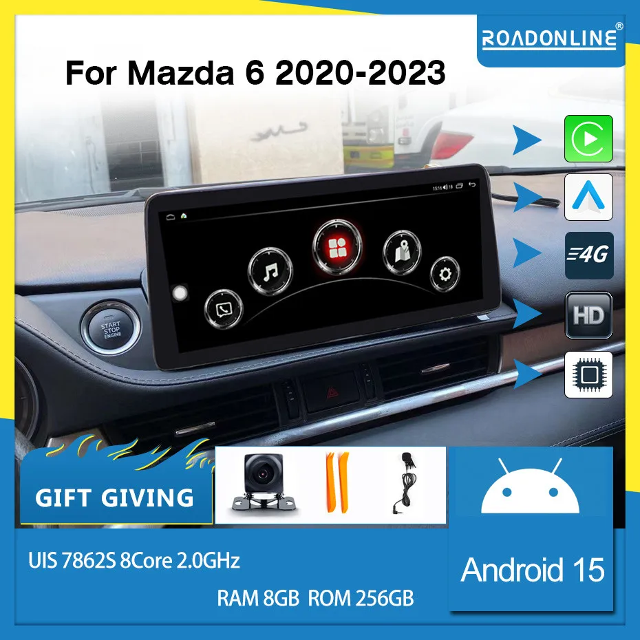 

COHO For MAZDA 6 2020-2021 carplay Android auto Android 15 1920*720 QLED Octa Core 8+256G Car Multimedia Player Stereo Radio