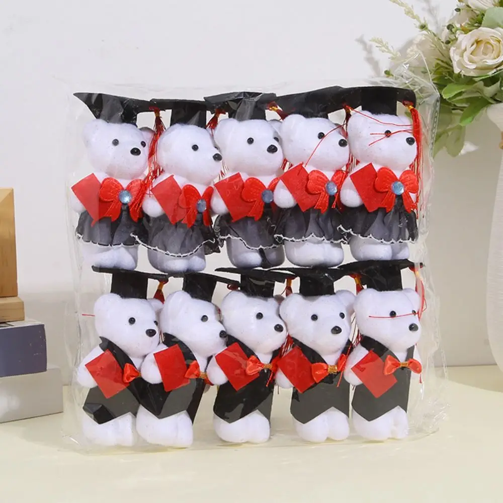 10 pcs/set Graduation Season Graduation Bear Celebrate Party Foam Bear Mini Bear Flower Bouquet Graduation Ceremony Pendant