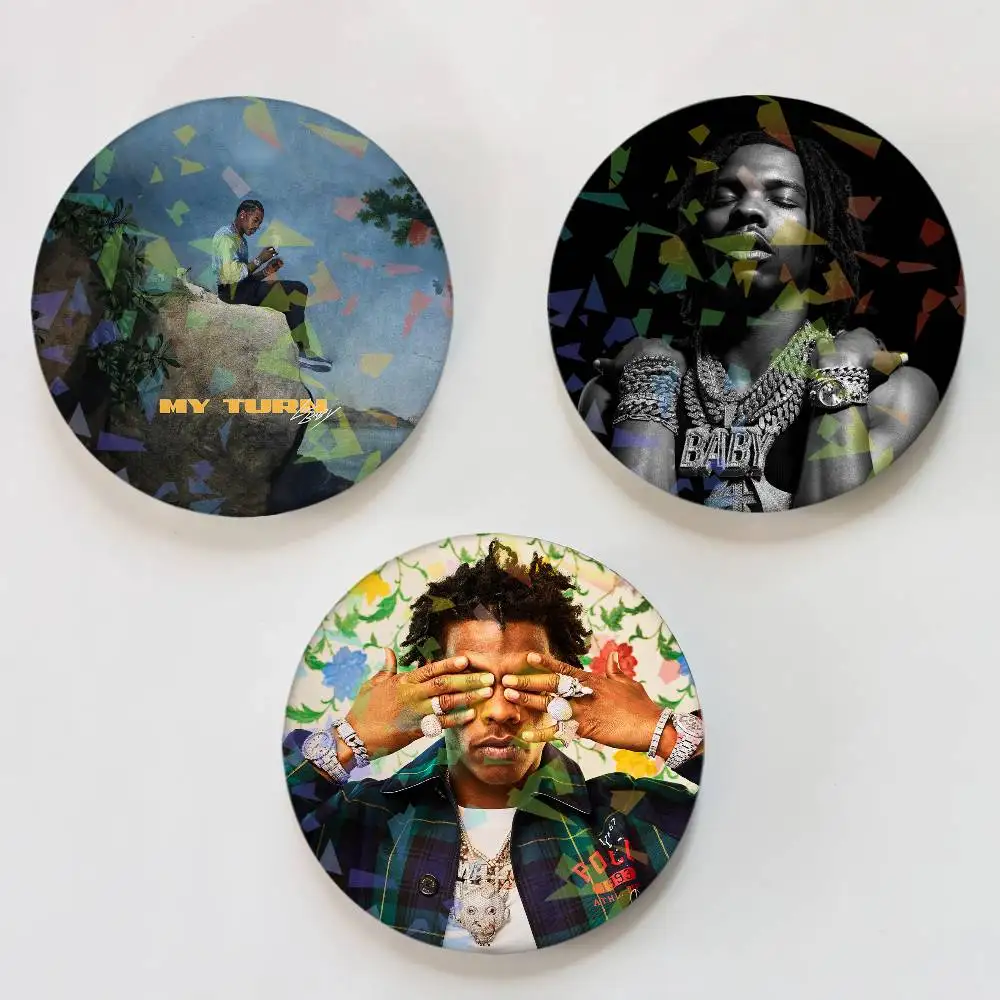 Rapper L-Lil Baby Laser Button Pins Backpack Clothing Decor Brooch Fiction Badge Jewelry Gifts