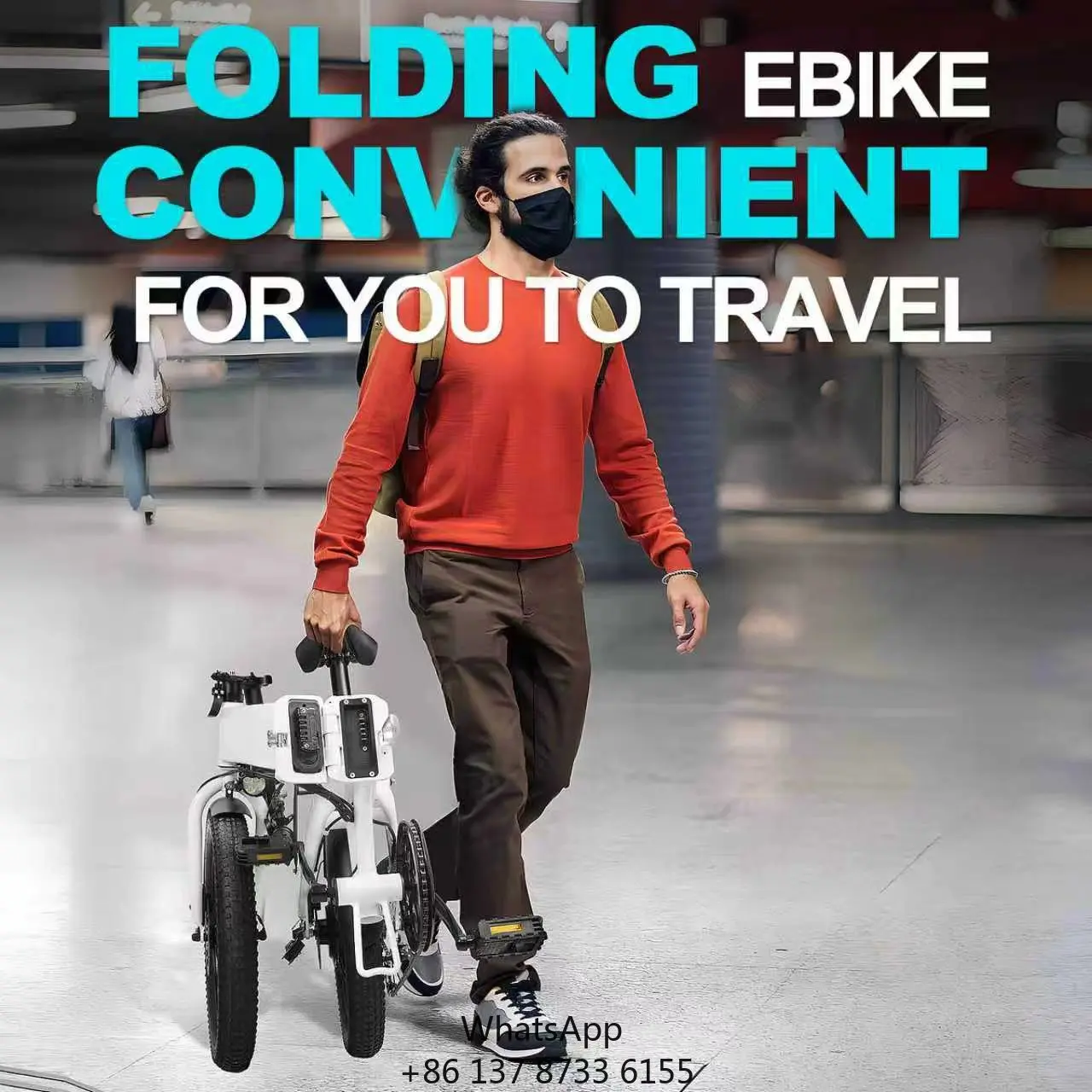 

For Certified 350W Foldable Electric Bicycle 20" All-Terrain E-Bike 48V 7.8Ah Built-in Lithium Battery Aluminum Alloy Frame For