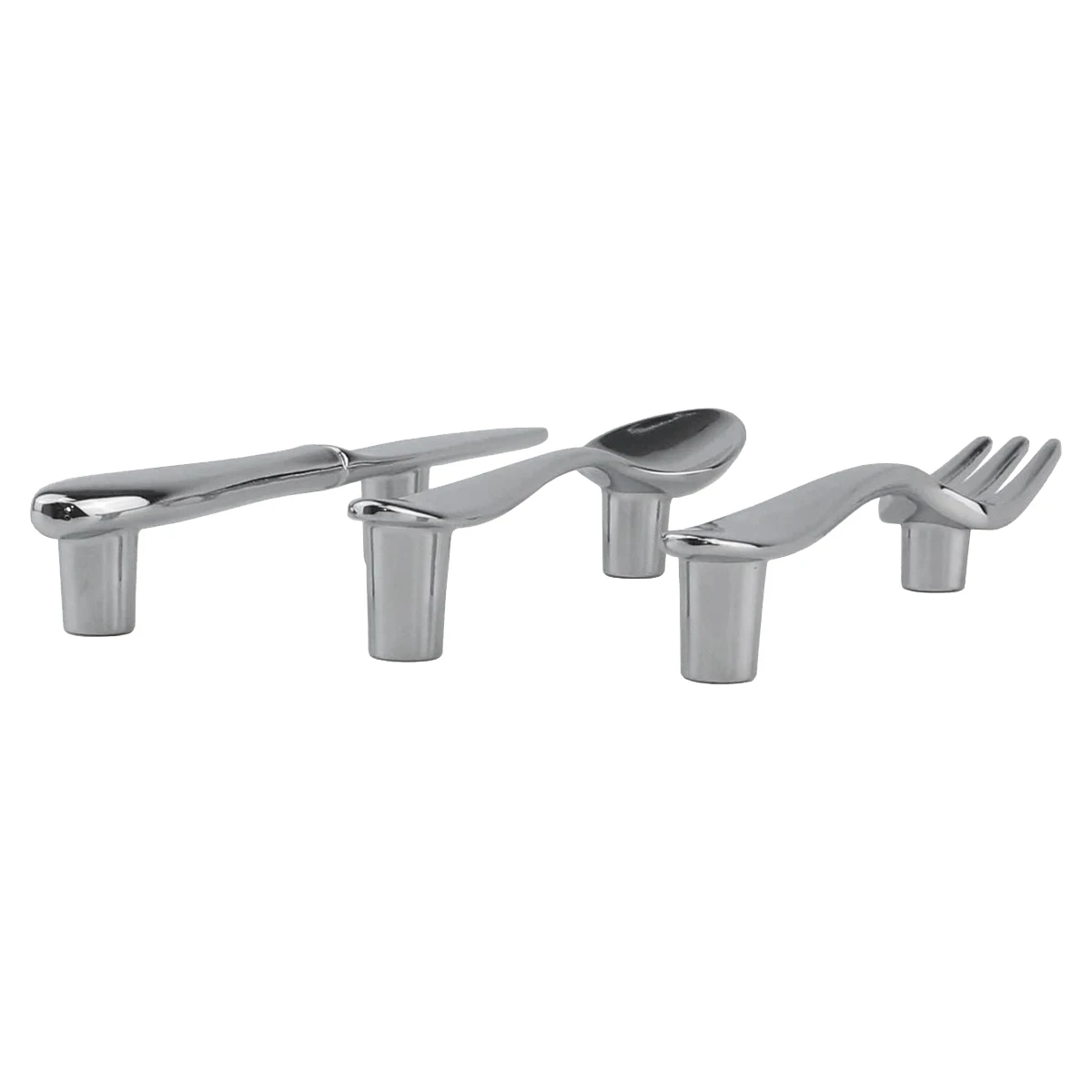 ABZV-6 PCS Faca Colher Garfo Armário de Cozinha Gaveta Puxadores Puxadores 3-Polegada Centro para Centro (Prata)