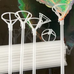 25/50set Big Balloon Stick with Cups Large Clear Balloon Holder Stick Stand LED Bobo Balloons Sticks Foil Balloons Latex Balloon