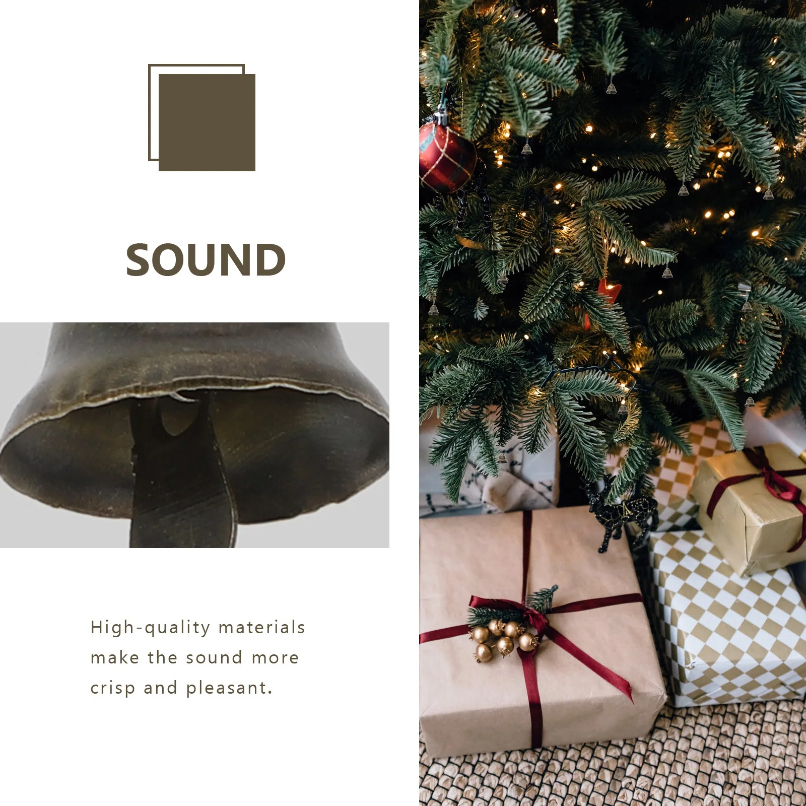 

100pcs Bells Small Decorative Pendant Mini Bell Decor Bells for Christmas Tree Pretty Bell Pendant Bag Key Craft nament