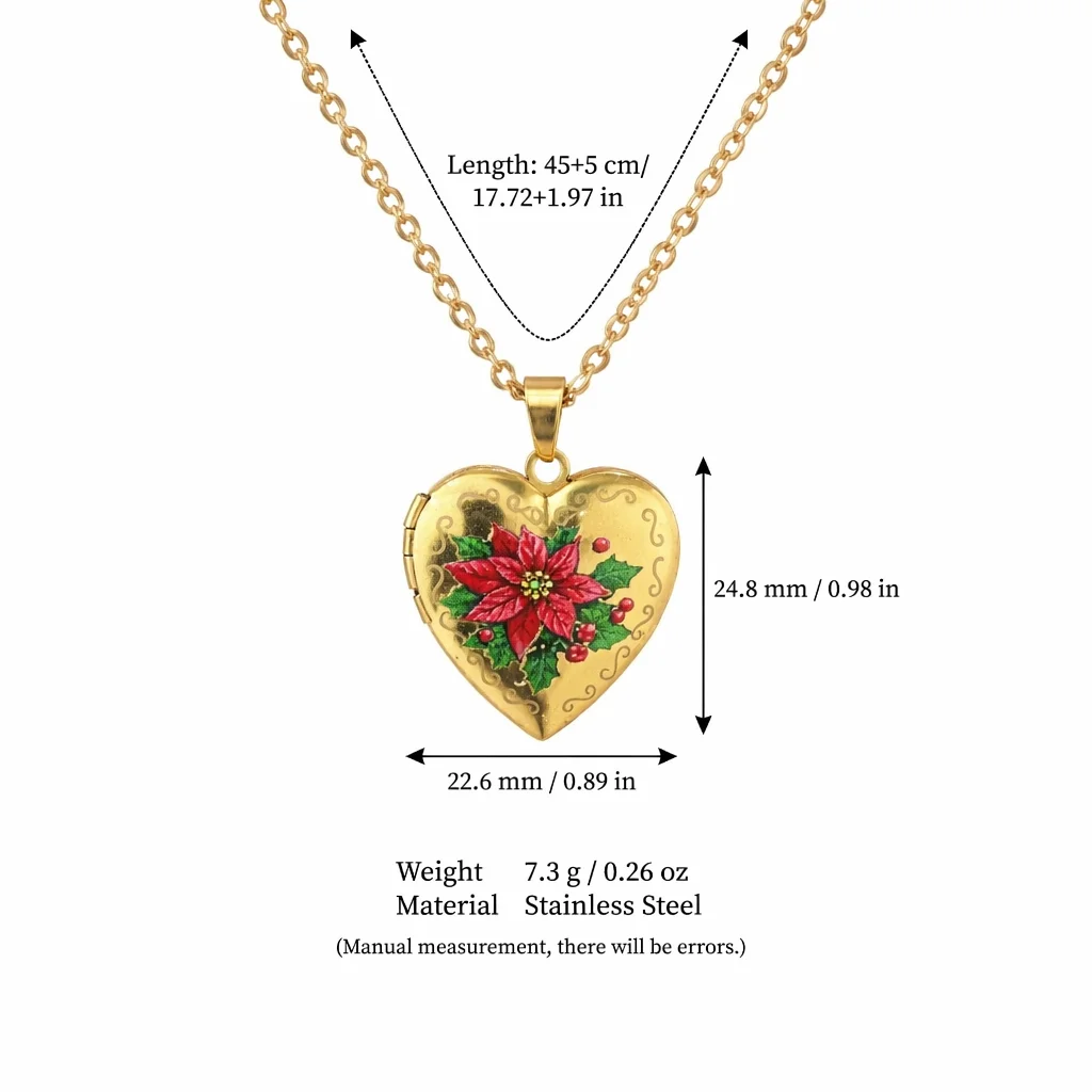 Kompaktes und exquisites Design, neues Produkt, Dezember-Blumen-Liebes-Halskette, verstellbar, für Damen – Detail 6