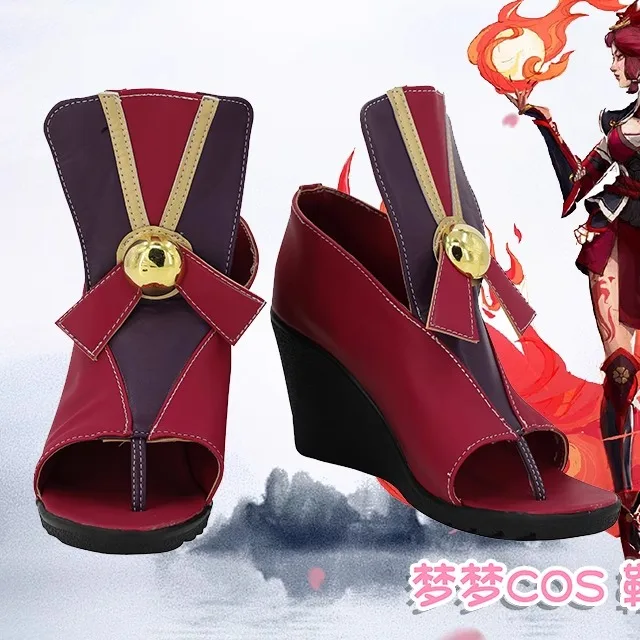 

LOL Foxfire The Nine Tailed Fox Ahri Cosplay Shoes Boots Halloween Costume Accessories High Heel Shoes