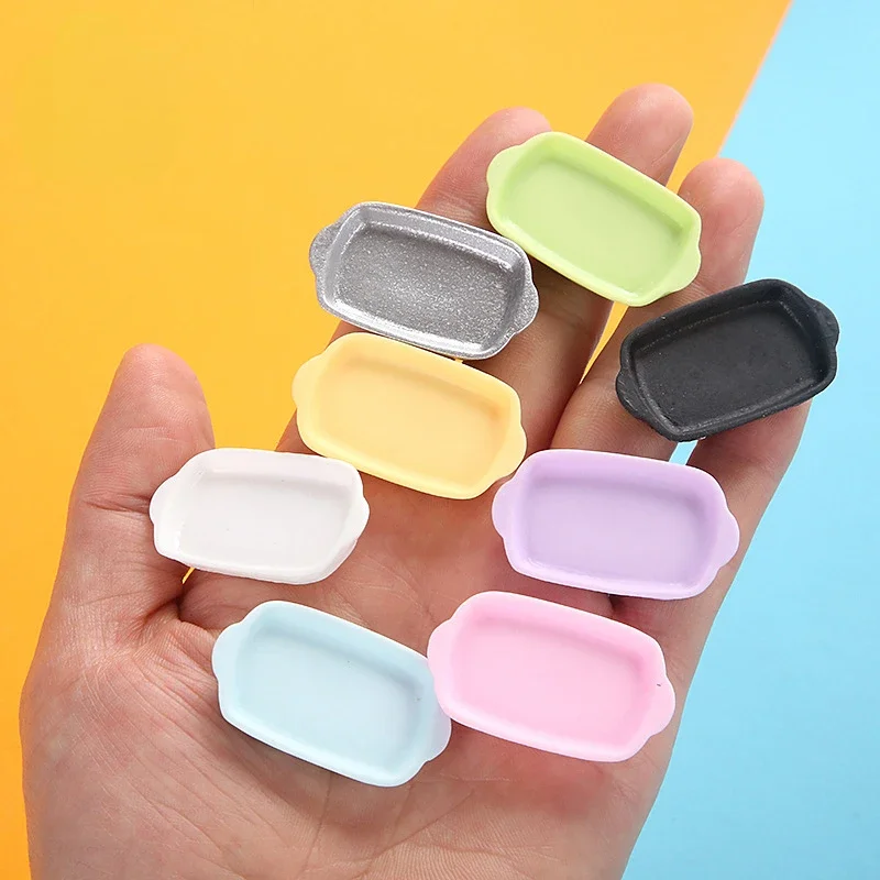 10pcs Kawaii Mini Colorful 3D Resin Plates Statue Figures Sculptures Figurine Dollhouse Miniatures Diy Jewelry Phone Decoration