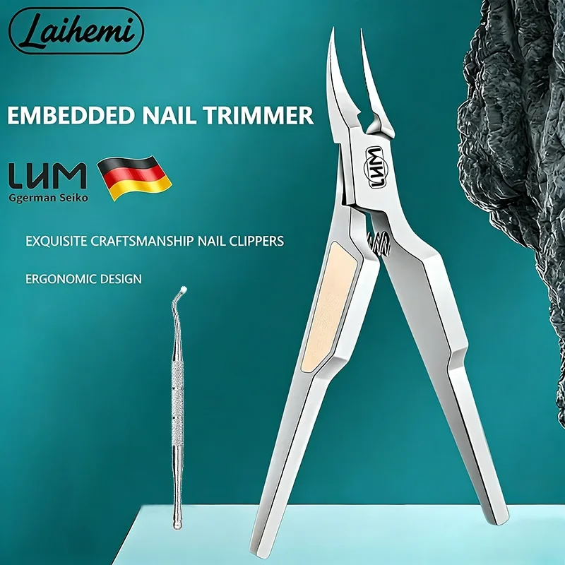 

Кусачки для ногтей из нержавеющей стали, в комплекте с инструментом для ногтей, подходят для обработки вросших и толстых ногтей на ногах.