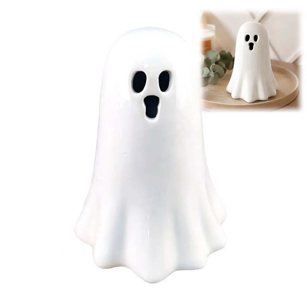 Cute Ghost Figurine Cute Expressions Light Weight Mini Desk Ornament Vivid Details Pure White Ghost Pen Holder Adults