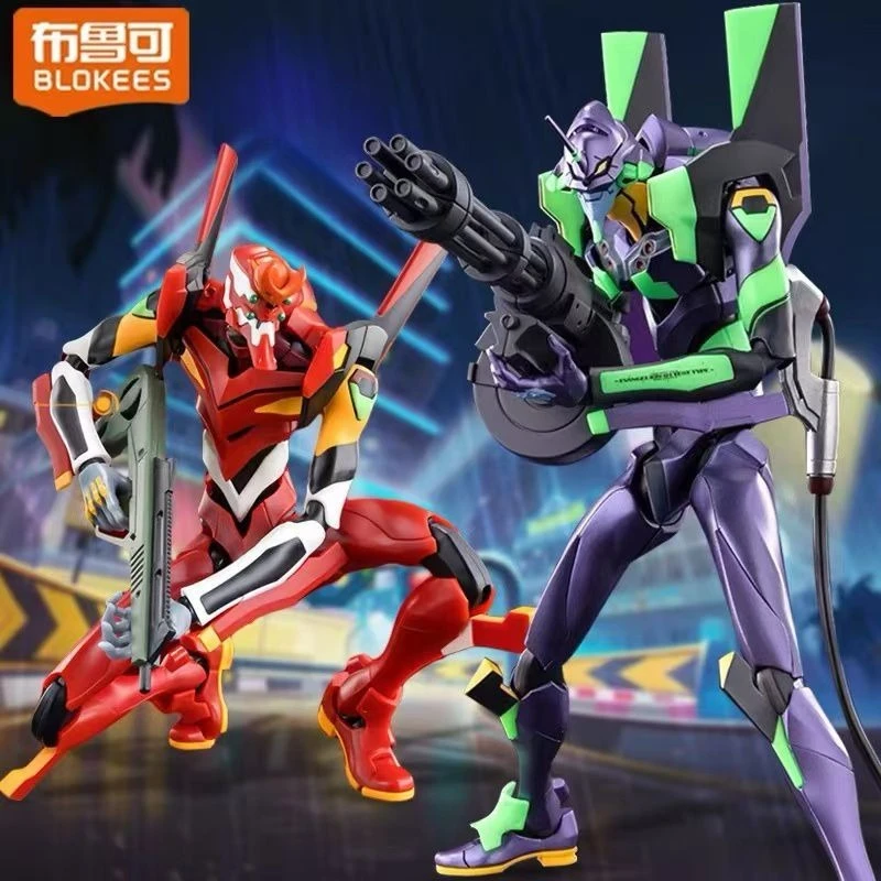

BLOKEES Original NEON GENESIS EVANGELION EVANGELION-02 01 EVA Asuka Shinji Assembled Action Figure Anime Robot Armor Toys Gift