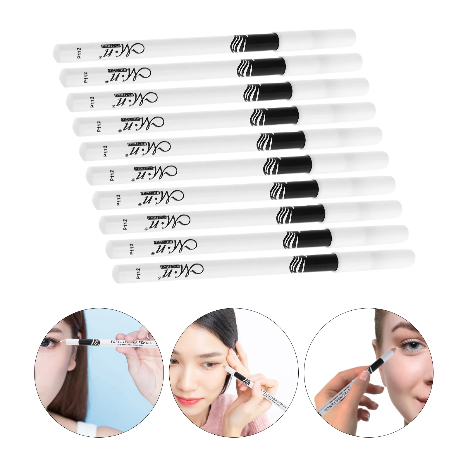 10 pz sdraiato baco da seta Eyeliner matita impermeabile sotto evidenziatore bianco disegno matite occhi sopracciglio