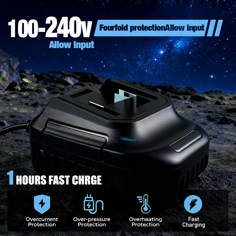 電動工具バッテリー充電器 100-240V 50-60Hz マキタ18Vリチウムイオンバッテリー交換用 ﻿