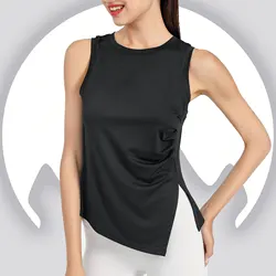 Chaleco deportivo con abertura para mujer, chaleco recortado de Yoga y Pilates de alta elasticidad, Top para entrenamiento físico, camiseta sin mangas transpirable, ropa deportiva femenina