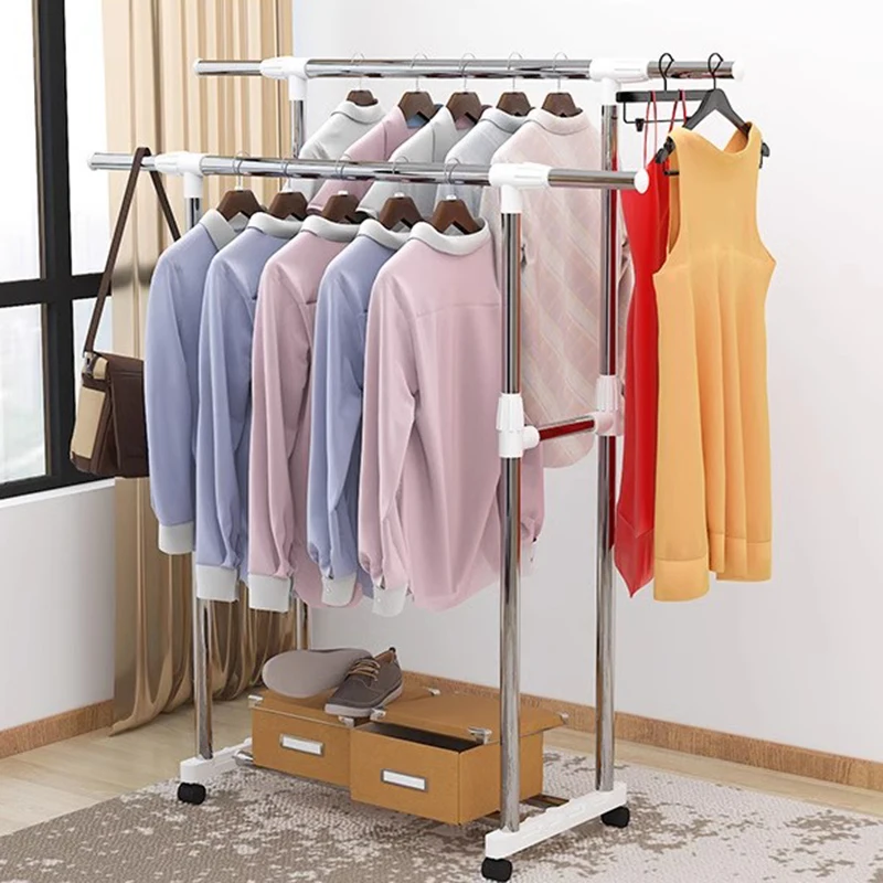 

Bathroom Saving Clothes Rack Heavy Garment Minimalist Portable Clothes Hanger Corner Garden Percheros Para Ropa Home Furniture