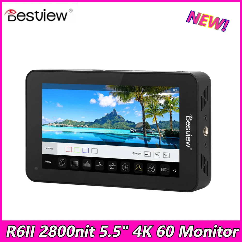 

Besview R6II 2800nit 5.5" 4K 60 Monitor HDMI-compatible FHD 3D LUT HDR Touch Screen on Camera DSLR Field Monitor