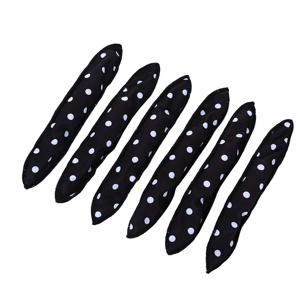 30Pcs Wave Point Sponge Hair Curlers Cloth Covered Soft Flexible Hair Rollers No Heat Night Sleep Styling Tools Black