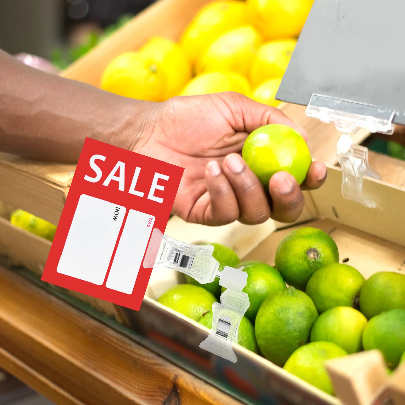 Imagem -03 - Clipe Publicitário de Duas Cabeçadas Suporte Branco do Sinal Grampos do Preço do Supermercado Lados Multiúso Suportes da Mercadoria 10 Pcs