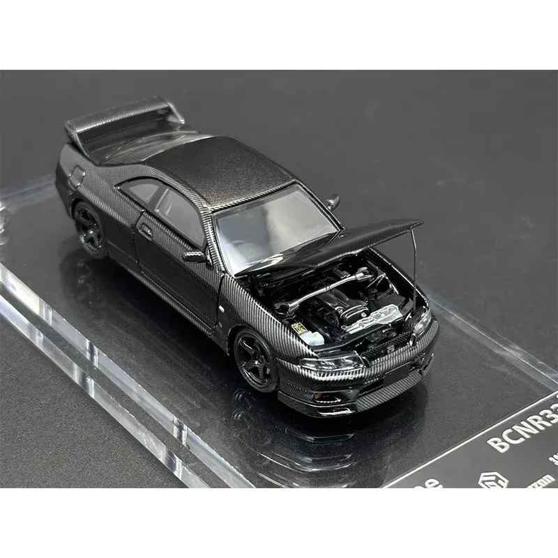 In Stock FH 1:64 Skyline GTR R33 BCNR33 R32 S Tune Carbon Black Diecast Alloy Car Model Collection Toys