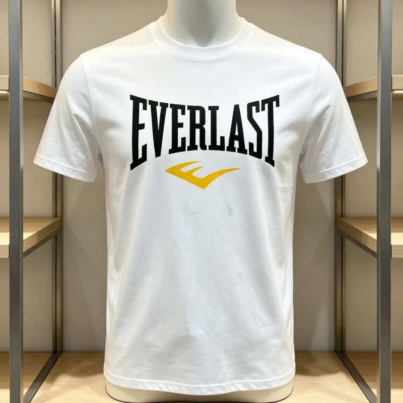 New EVERLAST BOXING Logo Cotton T-shirt Men's Round Neck Letter and Pattern Printed Summer Neutral T-shirt Harajuku