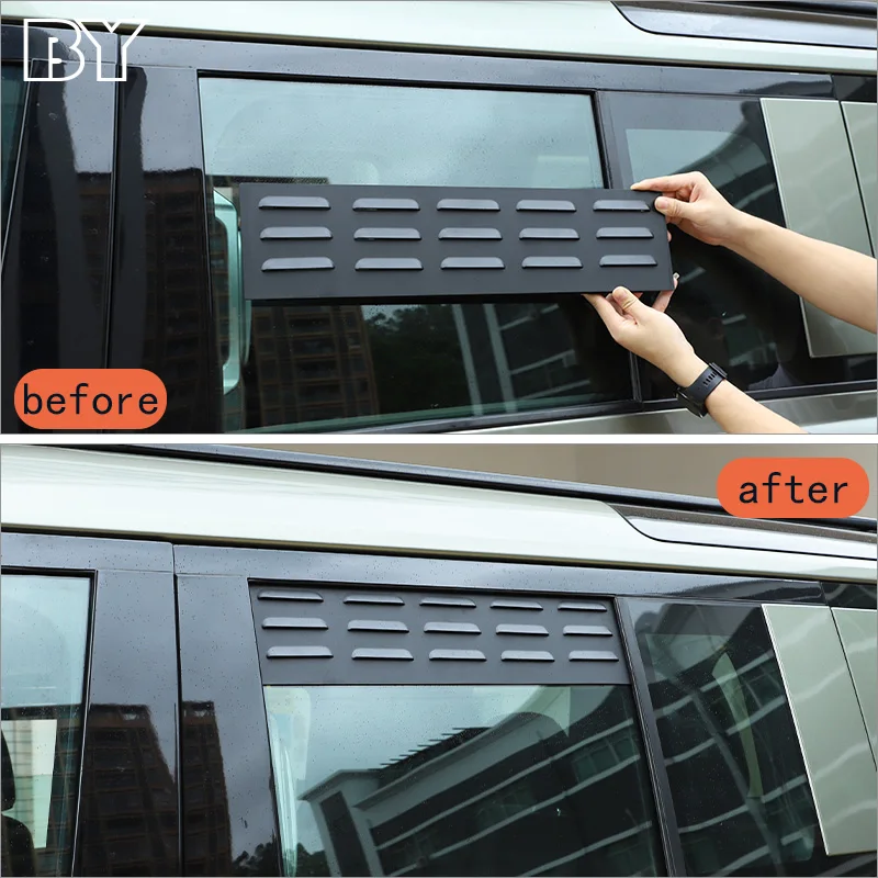 Car Rear Window Louvre Ventilation Panel Decoration Cover For Land Rover Defender 110 130 2020-2024 Auto Exterior Accessories