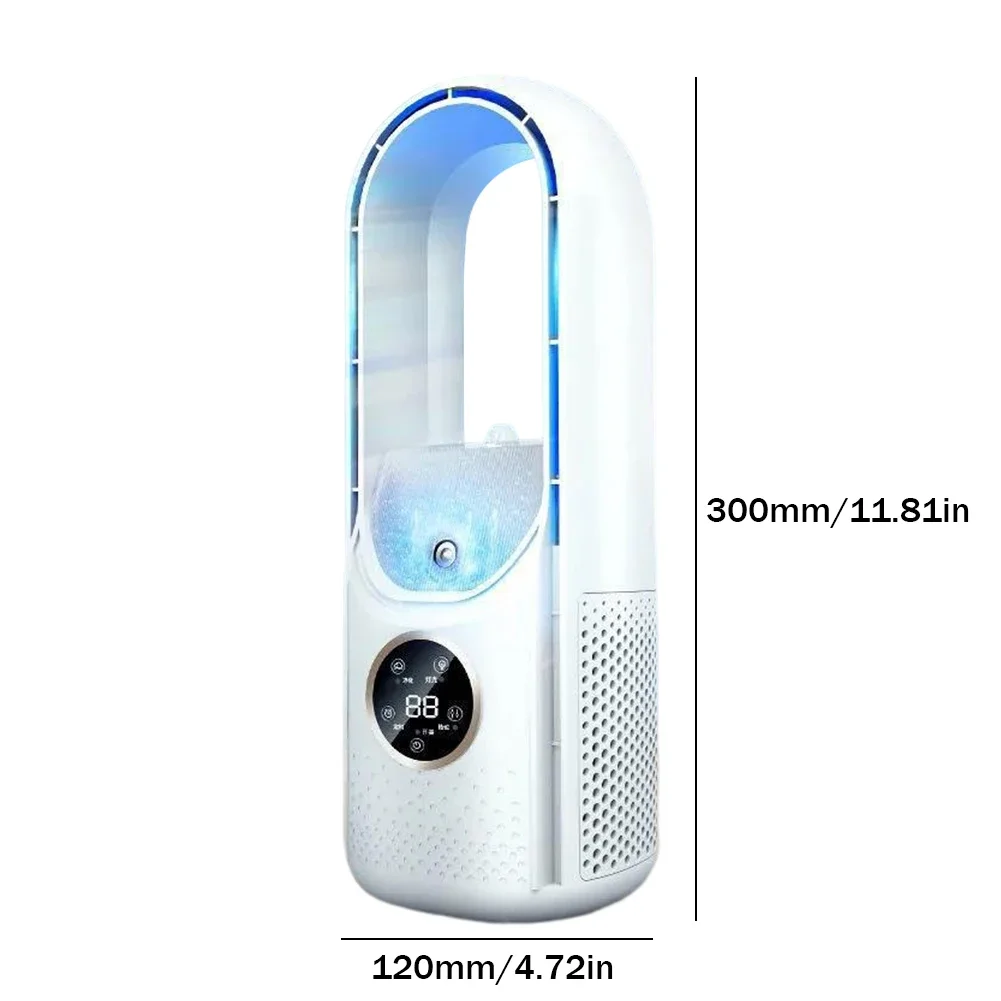 5W Low Noise Bladeless Electric Fan Portable USB Air Cooling Fan 6-speed Adjustable Vertical Desktop Fanless Blade Cooler Color: