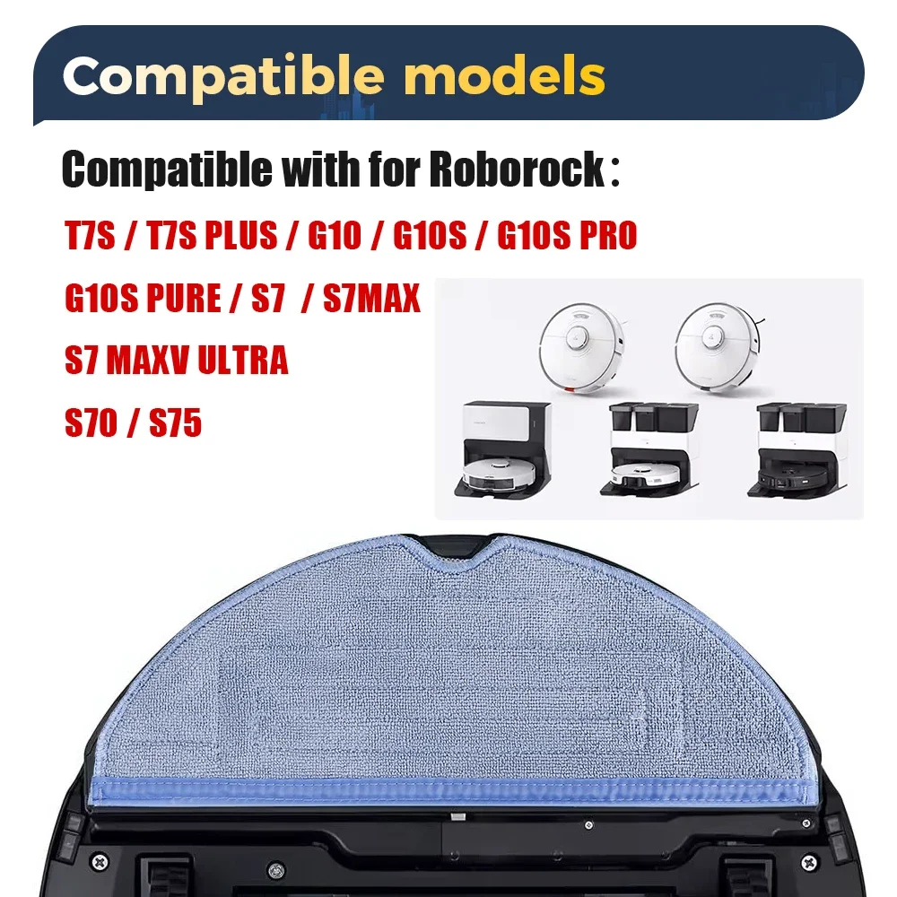 Washable Reusable Mop Cloths For Roborock T7S T8 Plus S7 S7Max S7MaxV Ultra S70 S75 G10 Robot Vacuum Accessories Mop Rags Parts image 2