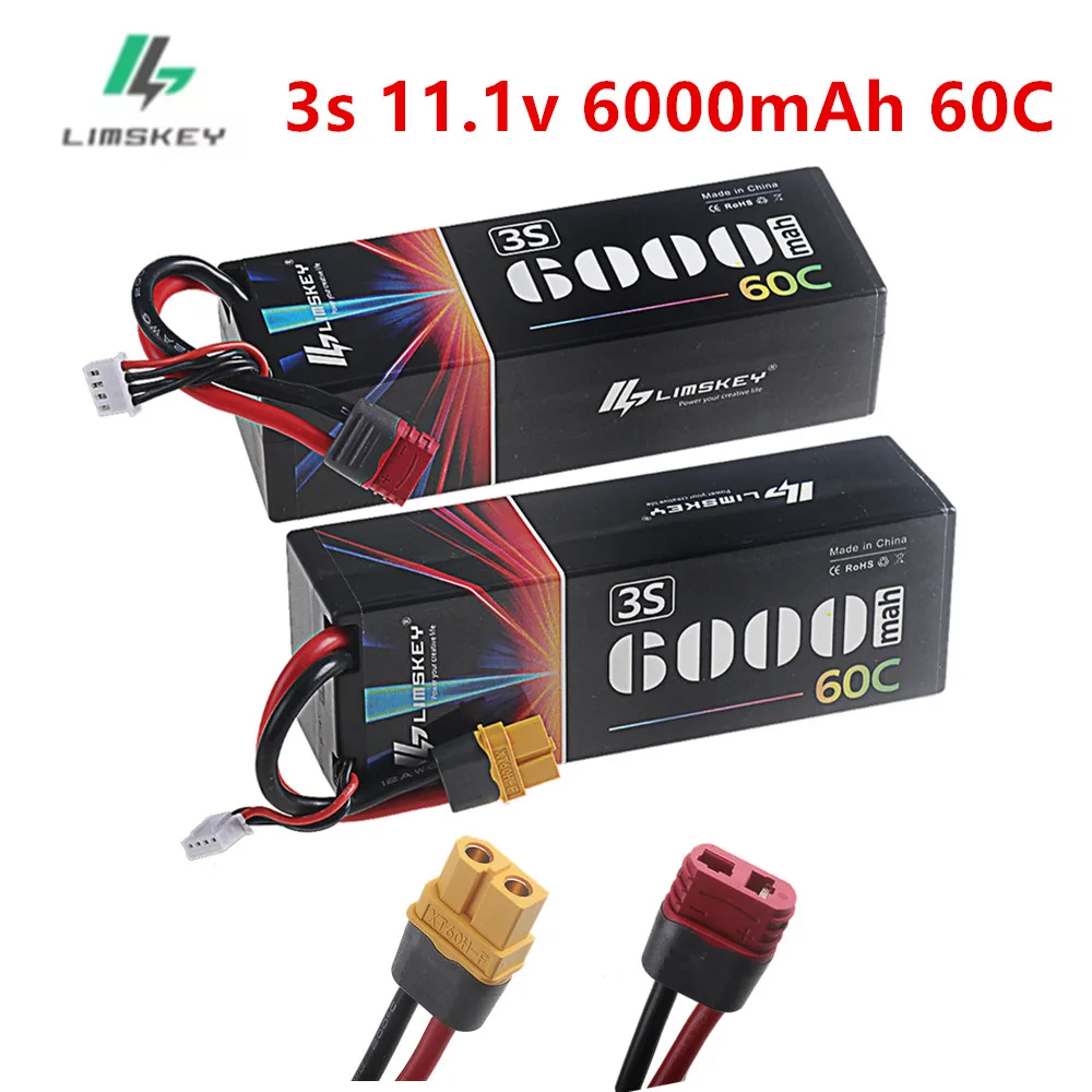 3S Lipo Battery 11.1V 6000mAh 60C with XT60 T Plug For RC Car Boat Vehicle Rally Truck Tank Truggy Buggy Parts 11.1v Battery