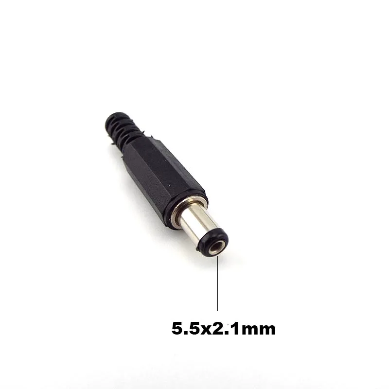 9mm/14mm DC Power Supply Plug Male Mount Jack Adapter Connector 5.5mmx2.1mm SocketWire Charge For DIY Projects B5