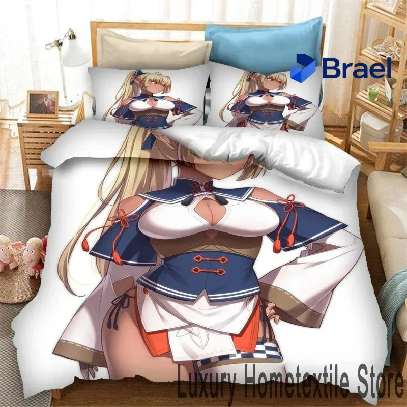 Exquisite 3D Print Anime Flare Shiranui Bedding Set,Duvet Cover Bed Set Quilt Cover Pillowcase,King Queen Twin Size Boys Girls A