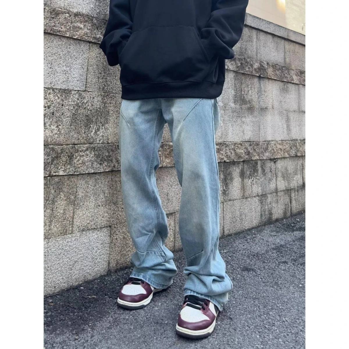 

Slim Fit Straight Leg Blue Jeans Men's Simple Sle Spring New Arrival Casual Versatile Teenagers' Jeans mid Waist Long Pants