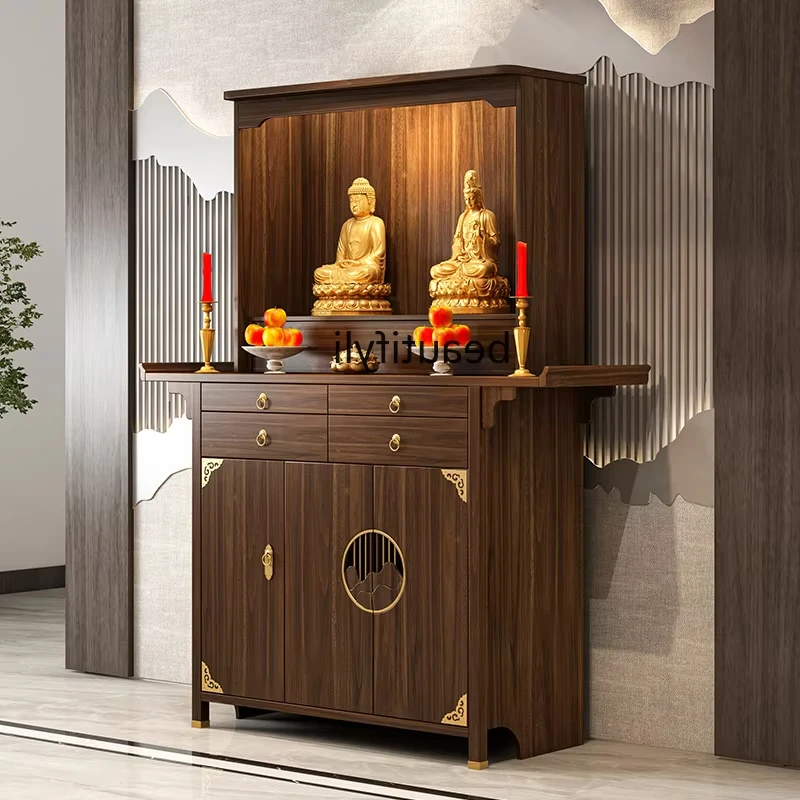 

Solid wood shrine offering table shrine household new Chinese vertical cabinet incense table offering incense shrine cabinet
