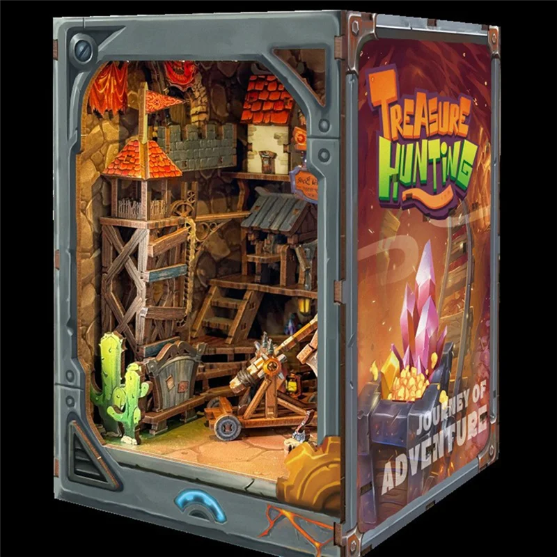 【BABY】Houten geassembleerde boekenstandaard Ontdek fantasy onbekende wereld Desktop decoratie cadeau