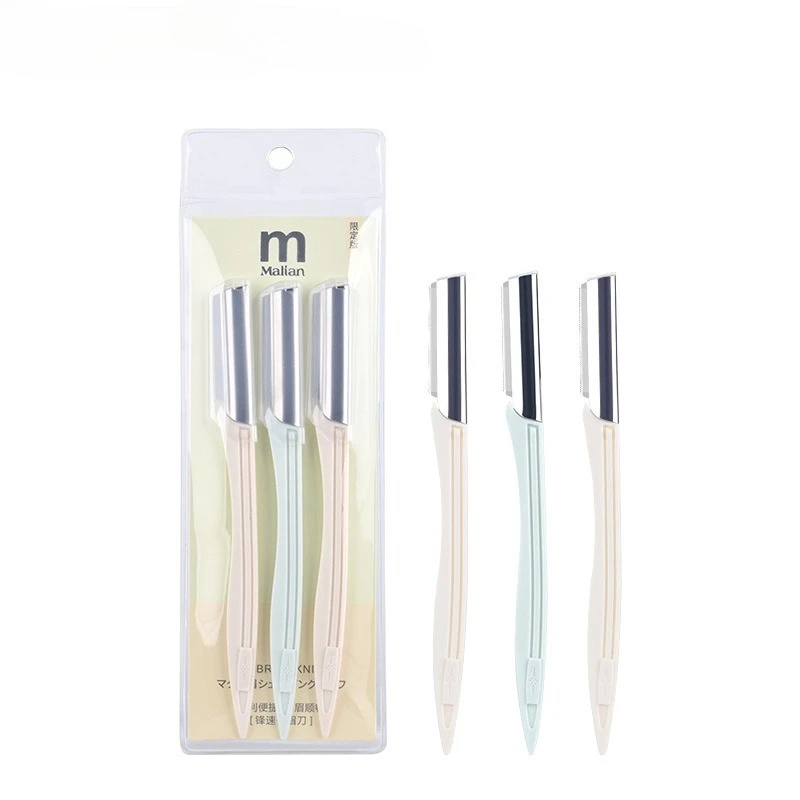 3Pcs/set Makeup Tools Eyebrow Trimmer Razor Remover Blade Safe Eyebrows Shaper Trimming Knife for Women with Protective Cover