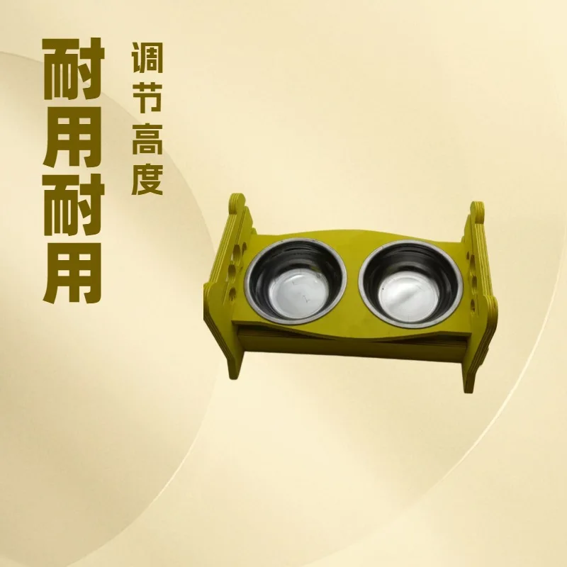 

Wooden cat and dog bowl rack, single bowl, double bowl, pet feeding bowl rack, adjustable height, food wooden rack