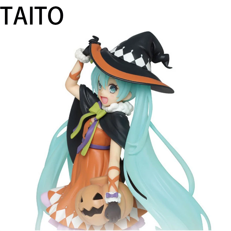 18-センチメートルオリジナルタイトー初音ミクシーズン-4-シーズン-2-秋のドレスハロウィンカボチャアクションフィギュア模型玩具ギフト誕生日