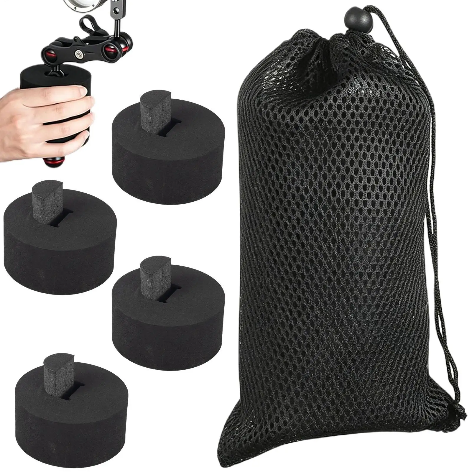Kit de flottabilité pour caméra sous-marine, 4 pièces, blocs flottants légers en mousse pour plongée, dispositif de flottabilité pour caméra sous-marine