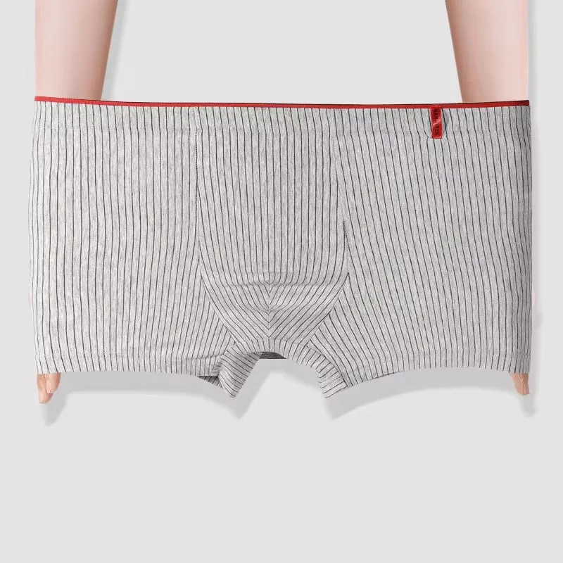 Boxer en coton pour hommes, 4 pièces, sous-vêtements à haute élasticité, sous-vêtements pour la tête, caleçon pour jeunes d'âge moyen