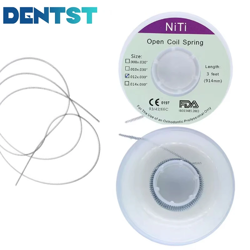 Denatl Orthodontic Open Coil Spring 3 Feet(914mm)&Niti Close Spring for Dentist Orthodontic Brackets Braces 08 10 12 14 Styles