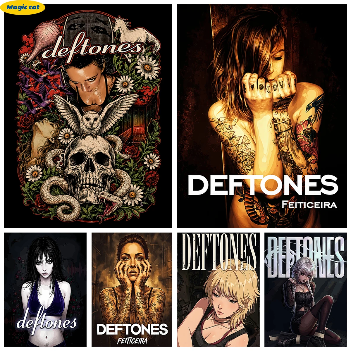 New D-Deftones DIY AB Diamond Painting Kit Popular Rapper 5D Embroidery Cross-stitch Beginners Musical Art Room Decor Gift
