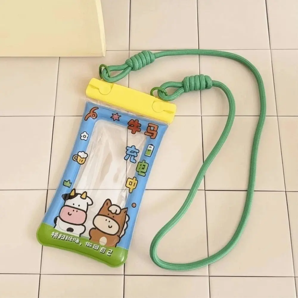 Adjustable Strap Waterproof Phone Pouch Cartoon Animal Printed Lightweight Crossbody Dry Bag Sealed Large Capacity view 2