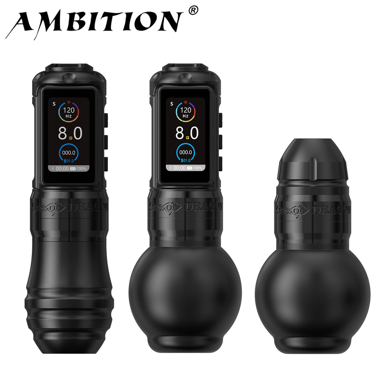 

Ambition Traveler-T1 Ход 4,0 мм Беспроводная ручка для татуировки 54 + 41 мм Прямой стержень Бесщеточный двигатель Машина Емкость аккумулятора 2000 мАч