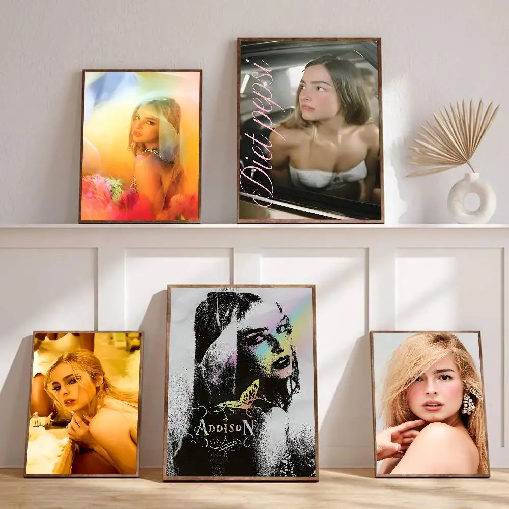 1pc Trendy Pop Singer A-Addison Rae Poster Sticker Print Waterproof Wall Art For Living Room Bedroom Home Decor