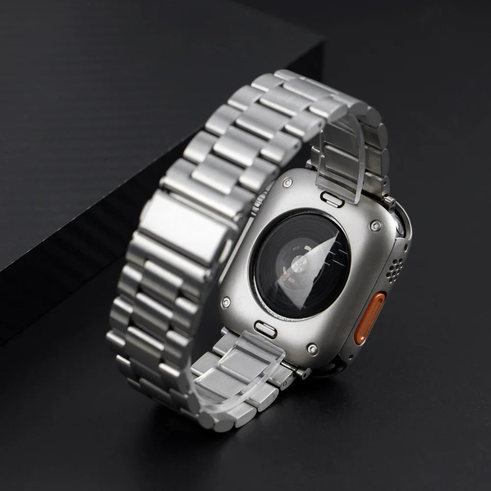 Casing + gelang untuk Apple Watch, tali logam Stainless Steel 40mm 44mm 41mm 45mm untuk iWatch series 8 7 6 SE 5 4