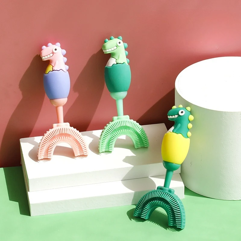 Kids Toothbrush Children 360 Degree U-shaped Toothbrush Boy Girl Silicone Teeth Oral Care Cleaning Tool Newborn