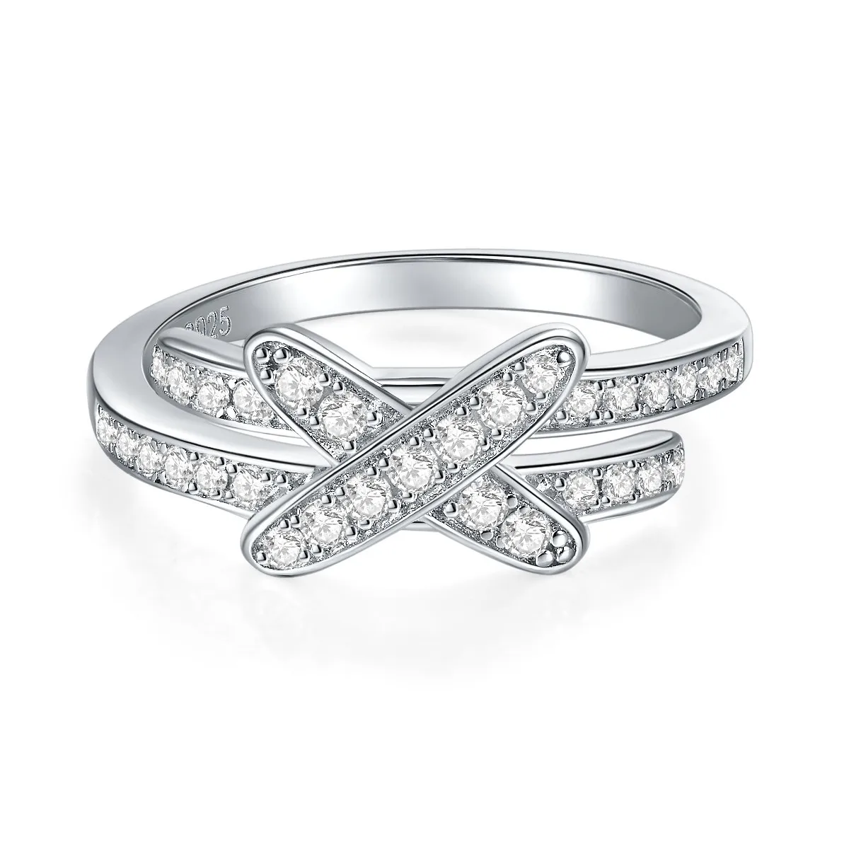 LinkerLove Moissanite Cross Hoop Earrings X Shape Diamond Wedding Band for Women S925 Silver X Pendant Necklace Fine Jewelry Set