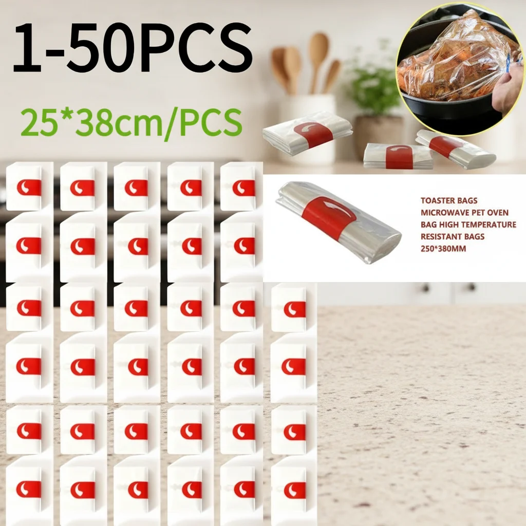 1-50 unidades de revestimientos de nailon resistente al calor para olla de cocción lenta, bolsas para asar pavo, bolsas para horno, revestimientos para olla de cocción lenta, para cocina