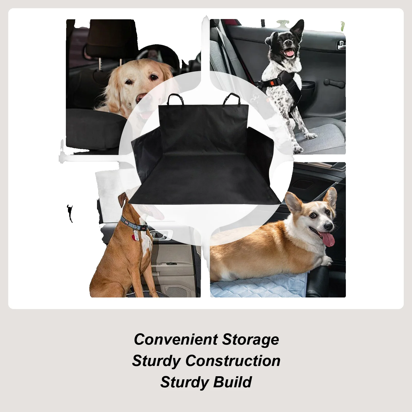 

Backseat Pet Bed Mat Portable Car Seat Cover Non-Slip Pad Dustproof Protector With Storage For Truck Long Trips Vehicle Provide