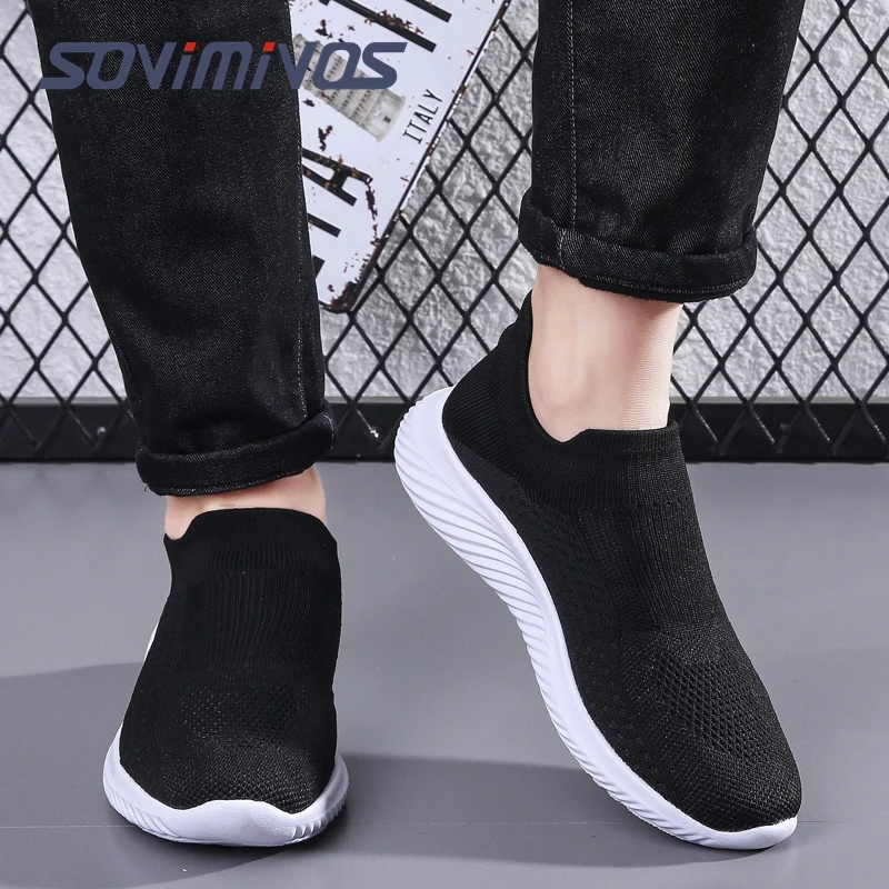 Vulcanized Shoes Men Sneakers Slip on Casual Shoes Men Loafers 2022 New Walking Zapatillas Hombre Plus Lightweight Breathable